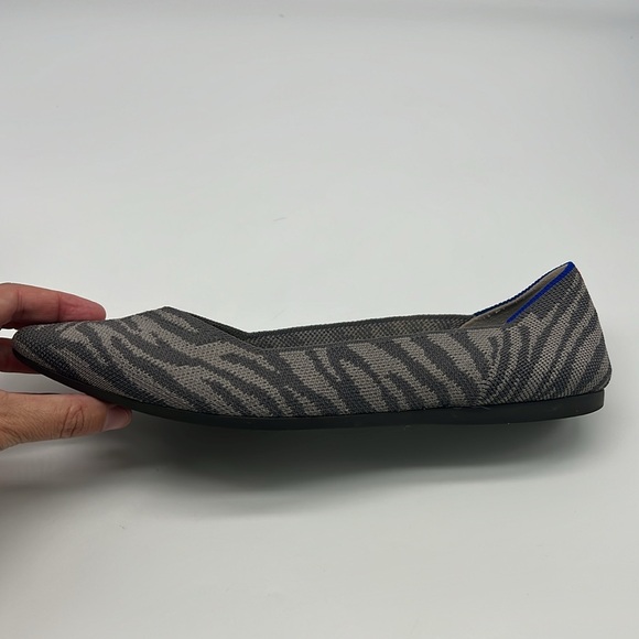 Rothy’s - The Point Gray Zebra Print Pointed Toe Ballet Flats Size 9.5 - Picture 11 of 16